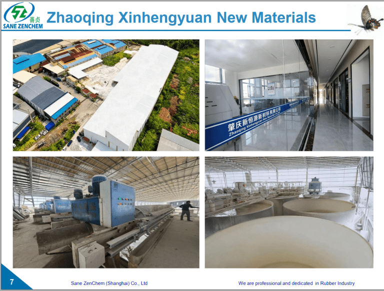 Fábrica Zhaoqing Xinhengyuan de Nuevos Materiales que muestra líneas de producción profesionales de relleno de caucho, equipos modernos de laboratorio para pruebas y tanques de mezcla industrial a gran escala.