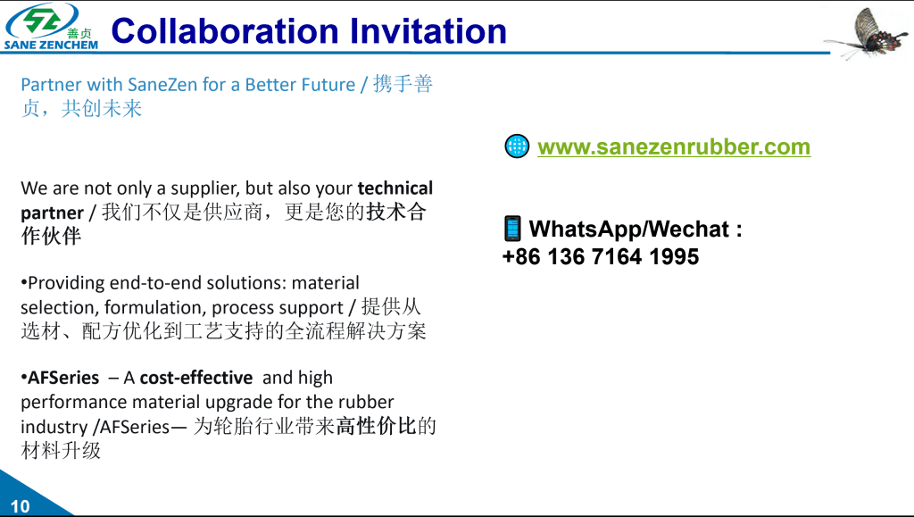 Company strength for tire additive production