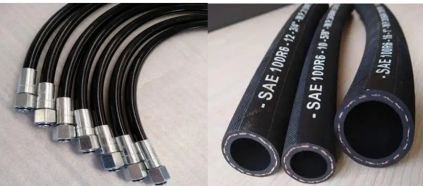 SAE 100R6 hydraulic hoses reinforced with PF87 nano reinforcing agent, an eco-friendly rubber filler and carbon black substitute for superior pressure resistance.