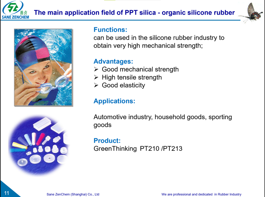 The main application field of PPT silica - organic silicone rubber