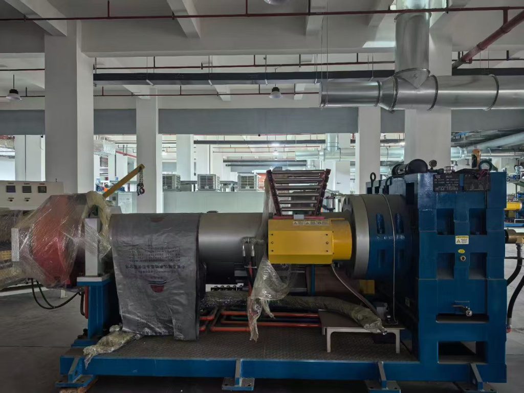 Close-up of a rubber gear pump filter ensuring clean, homogenous compound for quality manufacturing.