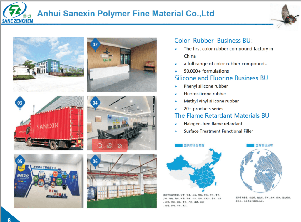 Aerial panoramic view of Anhui Sanexin Polymer Fine Materials Co., Ltd. modern manufacturing facility