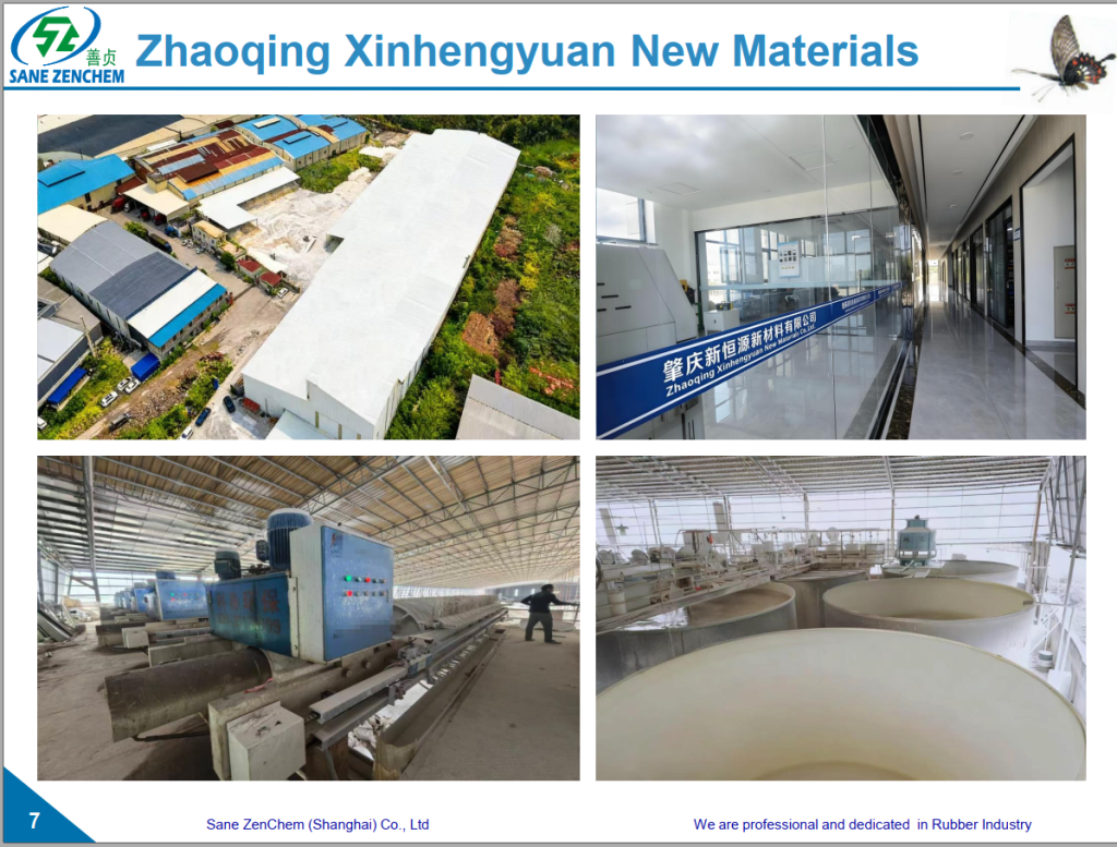  Modern rubber functional filler factory in Zhaoqing Guangdong China with production facilities . Advanced manufacturing equipment for rubber reinforcing filler production in China . Rubber filler testing laboratory with analytical instruments for quality control and formulation development