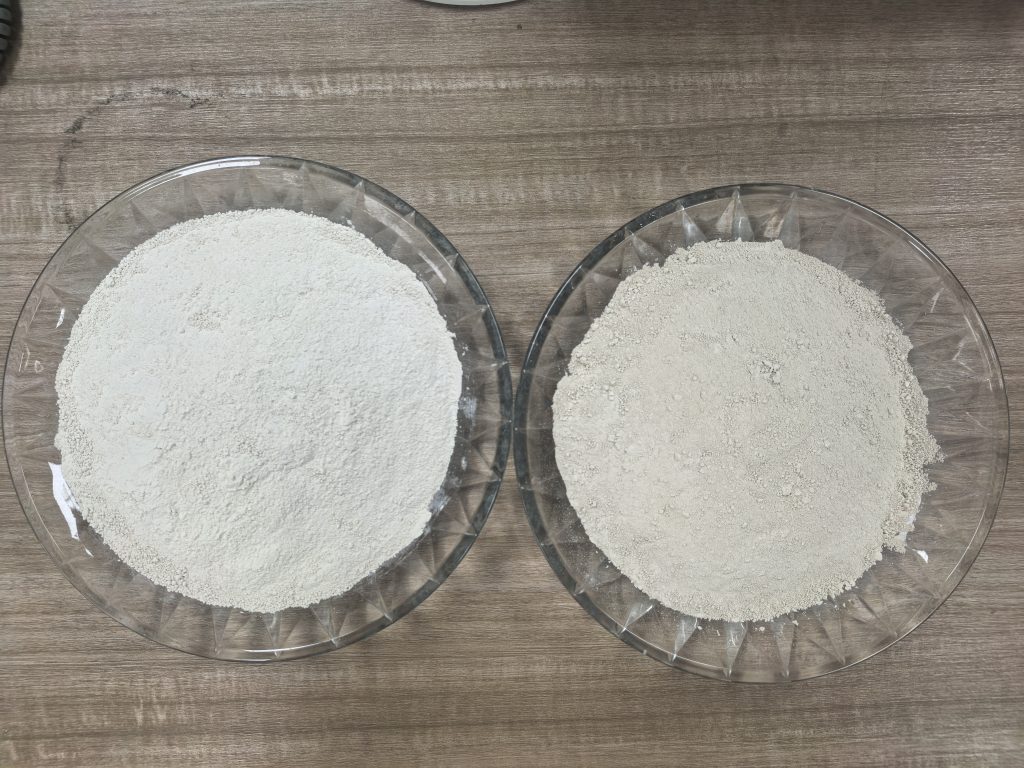 Sample of Sane Zenchem nano-reinforcing agents PF87 and PF88 -- white powder form, used as a cost-effective alternative to carbon black and plasticizer in rubber compounds.*